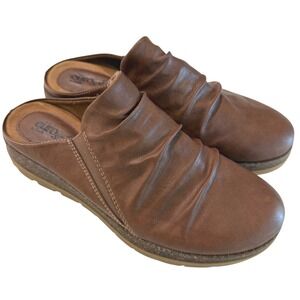 Eurosoft by Sofft Laralyn Brown Ruched Slip On Mule Clogs Womens Size 9M Shoes